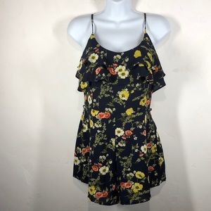 Forever 21 blue floral romper size medium